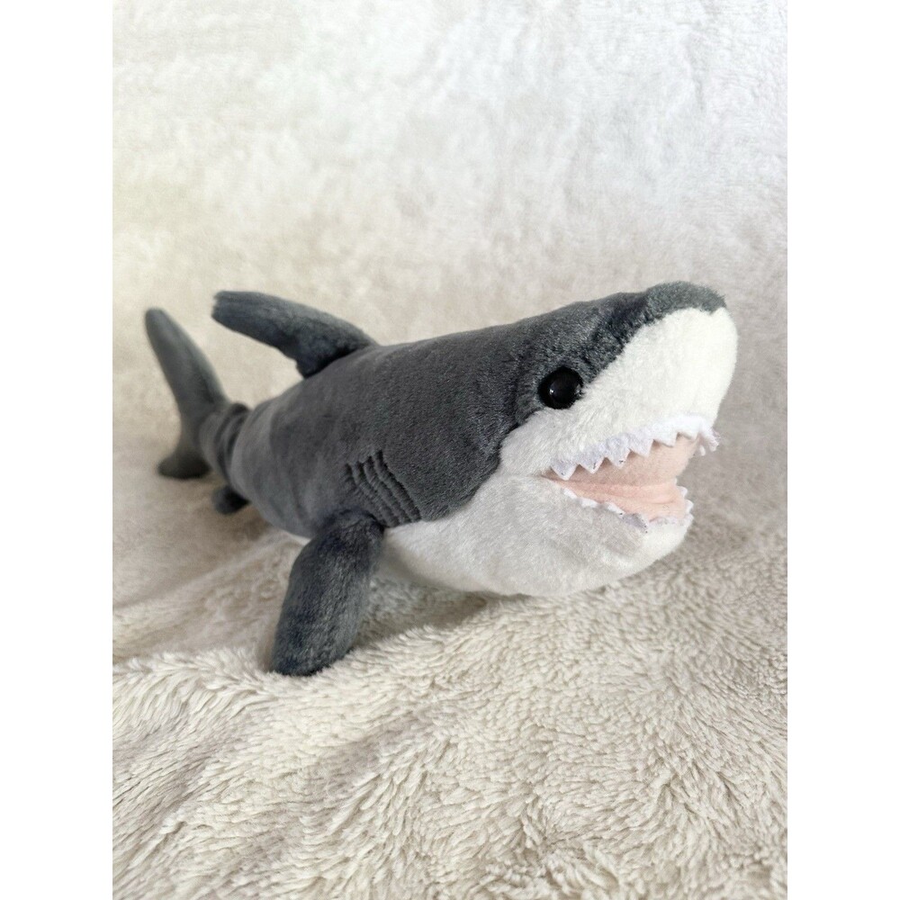 Wild Republic Aquarium Ocean Sea Great White Shark Gray 14” Stuffed Animal Plush